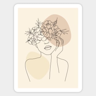 Modern minimalist female boho art Magnet